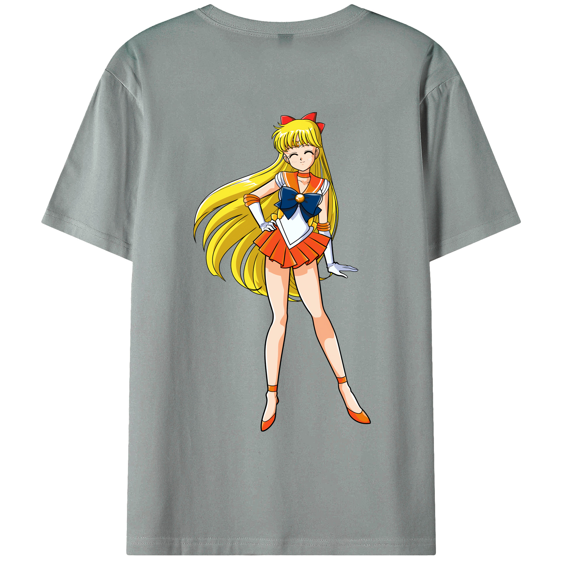 （画像用） 美少女戦士セーラームーン 愛野 美奈子 あいの みなこ Sailor Moon Aino Minako 綿100％ メンズ半袖Tシャツ（バックプリント） 通気性